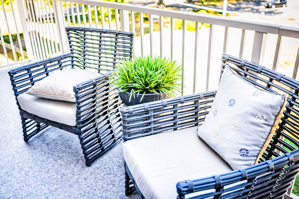 Chairs on apartment patio